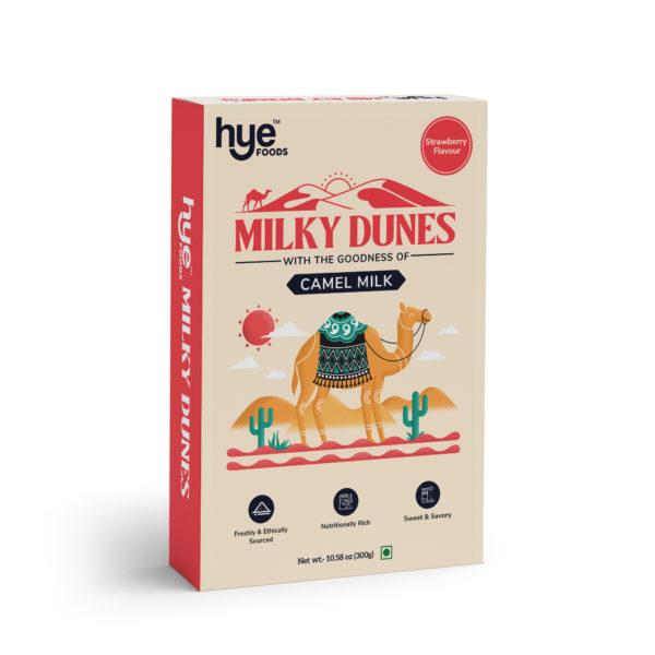 Milky Dunes Strawberry Camel Milk Powder | Supplements Height Growth, Immunity and Gut Health High Nutrition Tastier 300gms