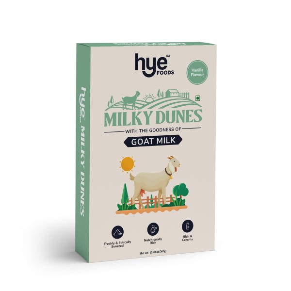 HYE FOODS Milky Dunes Goat Milk Powder । Vanilla Flavour । 360gms
