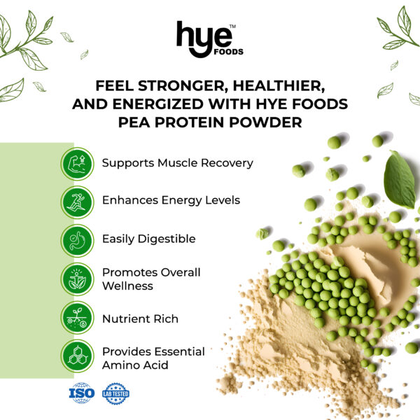 HYE FOODS Premium Pea Protein | 2 lb | Vegan | Gluten Free | Unflavored |100% Peas | 30 Servings